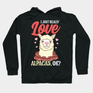 Cute & Funny I Just Really Love Alpacas, OK? Hoodie